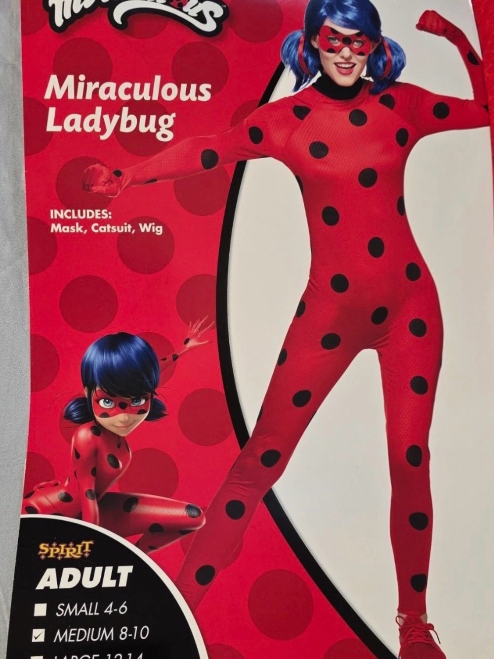 Spirit Halloween Miraculous Ladybug Costume Adult Women Size M Jumpsuit (only)